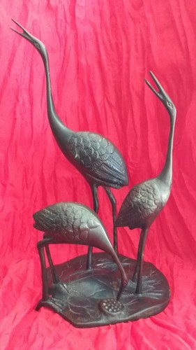 Beau bronze avec héron - beau,