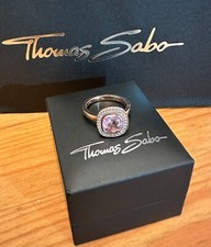 Ring Thomas Sabo Rose Gold Plated Over 925 Sterling Silver Size 54 New 