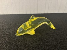 Daum Crystal Citrine Yellow Dolphin