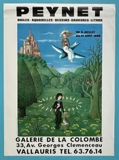 Raymond PEYNET (1908-1999) Affiche Originale 1980 Galerie La Conlombe Vallauris