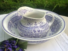 RARE Ensemble de toilette VASQUE BROC U&C Sarreguemines PARISIA VIOLET 19ème 