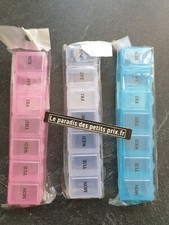 pilulier,1 pilulier 7 compartiments,boite à pilules,pilulier 15 x 3 cm 3 coloris