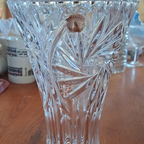 Vase verre taillé - en,