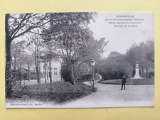 Old postcard CHARLEVILLE-MEZIERES Place de la Gare BUSTE d'Arthur RIMBAUD poet Ardennes