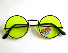 Lunettes anciennes rondes verres jaunes  . Neuves