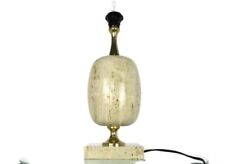 Table Desk Nightstand Lamp French Philippe Barbier Travertin Lamp HTF Brass