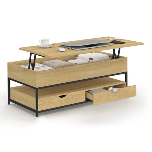 Table basse plateau relevable