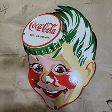 PLAQUE ÉMAILLÉE PORCELAINE COCA-COLA SPRITE BOY 22 X 30 POUCES