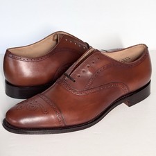 NEW CHURCH'S English Shoes HAWTHORN Chestnut Leather Cap Toe UK8F/US9/EU42