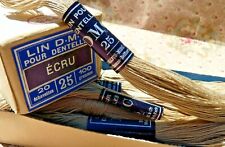 Mercerie ancienne, ANCIENNE ÉCHEVETTE FIL DE LIN ÉCRU N°25 POUR DENTELLE D.M.C 