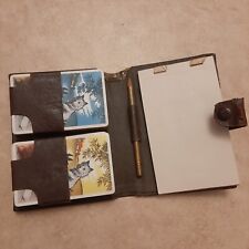 Vintage 1940's Contract Bridge Leather Holder Set of 2 Full Decks Score Table