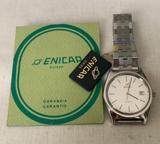 Enicar quartz 70s/80s steel bracelet case 37mm tag warranty NOS