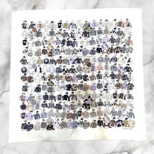 Hermès Carre 70 LES CHEVAUX SE RENDENT AU DEPART Scarf White Cotton No Box Tags