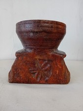 Ancien Entonnoir semoir charue bois sculpté XIXe Quercy ? Art Populaire 