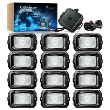 MICTUNING C2 12 PCS RGBW LED Rock Lights, Underglow Underbody Neon Lighting Kit