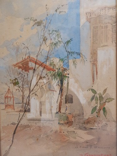 Tableau aquarelle sous verre - ,