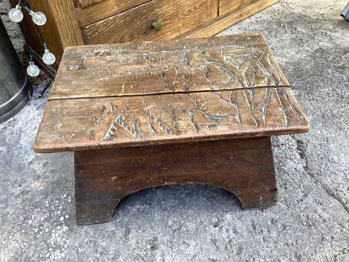Ancien tabouret marchepied - , en