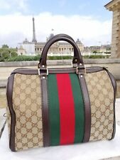 Authentic Gucci GG Boston bag handbag green red + DUSTBAG