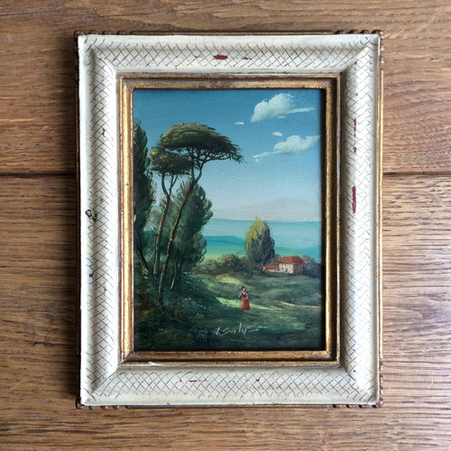 Huile sur panneau - huile,