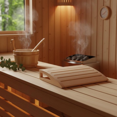 Appui tête sauna bois - sauna,