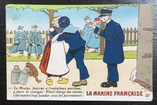 Postcard, humor, the French Navy, Le Mentec