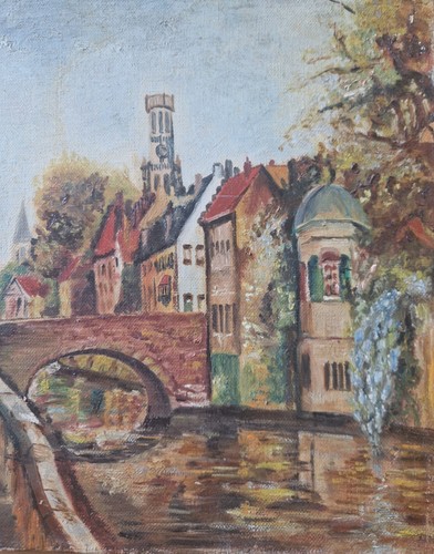 Tableau peinture toile bruges - toile,