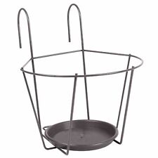 Support De Pot De Fleurs 25 Cm Gris Panier À Plantes En Métal À Suspendre