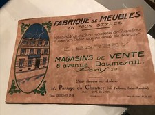 Old papers FURNITURE BARBEY PARIS advertising