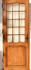  porte mouluré double face à petit carreaux et panneaux chêne massif.XX siècle.