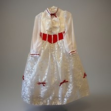 Disney Mary Poppins Dress Halloween Costume Girls Sz 11/12 White Lace -READ