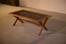 Antique 1950's Oak & Cast Iron Street Furniture Coffee Table