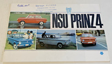 Brochure Publicitaire NSU PRINZ 4  - Non Daté - Bel Etat