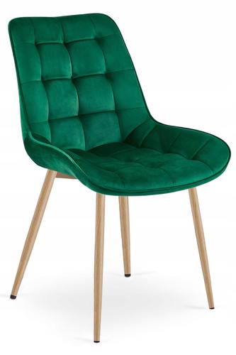 Chaise bera velours vert - -,