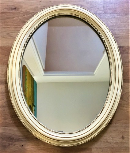 Miroir ovale couleur ivoire
