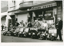 Fey Frères, Belgique, Au Vespa Club 1953  Vintage silver print. "Fey Frères Luxe