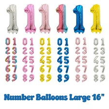Numéro Ballons Grand 40.6cm Géant Aluminium Hélium Air Mariage Birthday Âge Fête