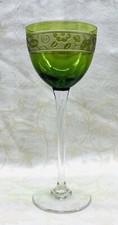 NANCY VERRE A VIN DU RHIN ROEMER CRISTAL GRAVÉ DOUBLÉ DE COULEUR COLORÉ VERT