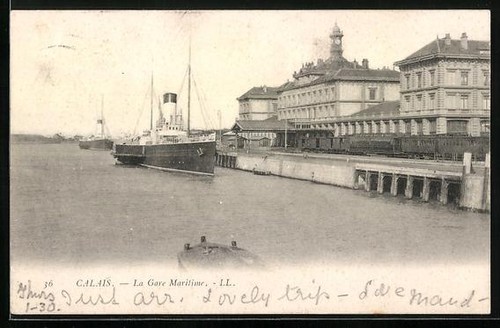 Cpa calais gare maritime - cpa,
