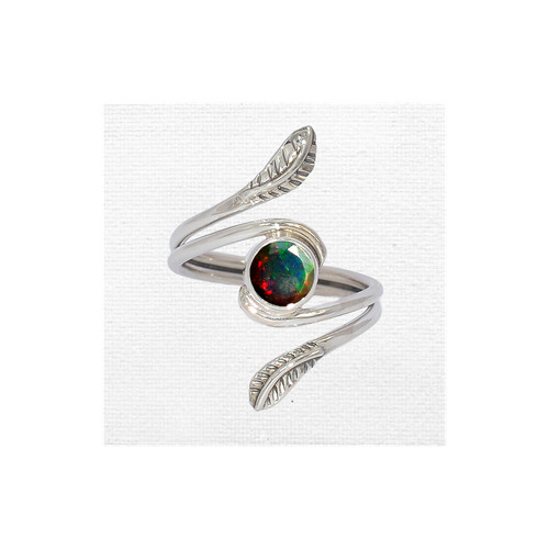 Bague opale noire facettée - opale,