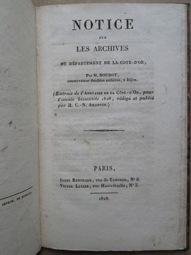 Notice sur département de - le,