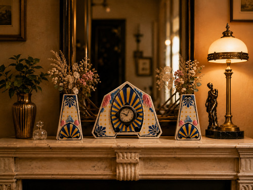 Garniture cheminée art - cheminée,