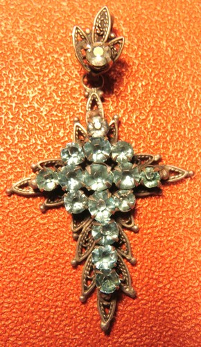 Croix ancienne pavée strass - croix,