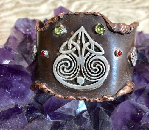 Copper cuff bracelet with - cuff,