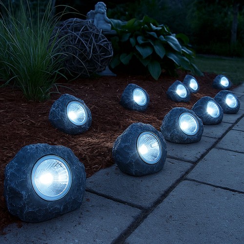 10x solaire led pierres - led,