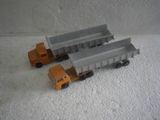 JOUET ANCIEN LOT 2 CAMION Semi Remorque BENNE 1/100  MAJORETTE  A RESTAURER
