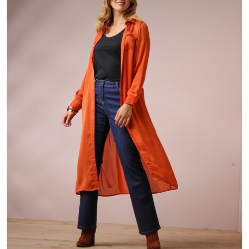 Chemise longue satinée