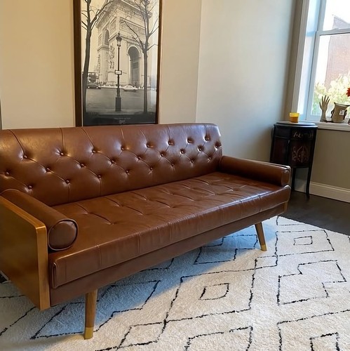 New faux leather tufted - new,