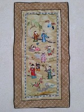 Chinese Tapestry Embroidered On Silk. Asia Wall Art