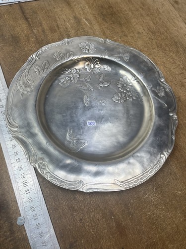 Art déco assiette plat - plat, Étain