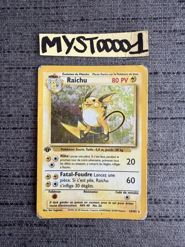 Carte pokémon raichu 102 - pokémon, 14/102